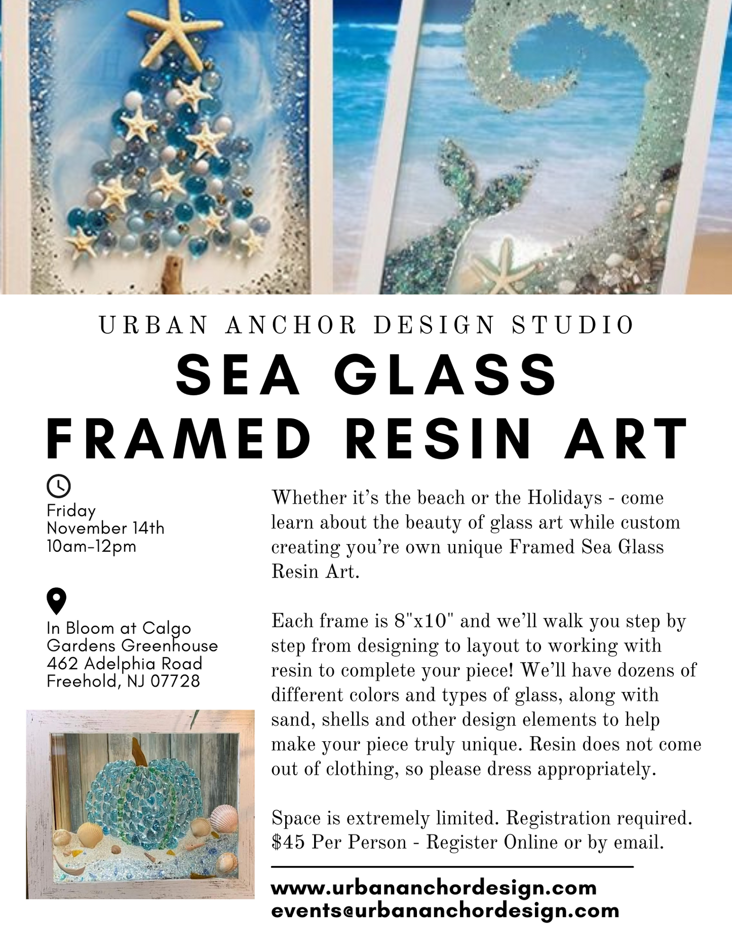 Sea Glass Framed Resin Art Workshop - November 14, 2025