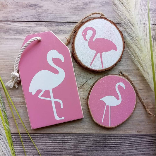 Hand Painted Flamingo Ornaments
