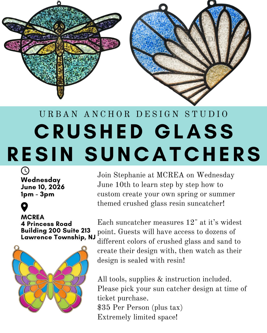 MCREA Private Event - Crushed Glass Resin Sun Catcher - June 10, 2026