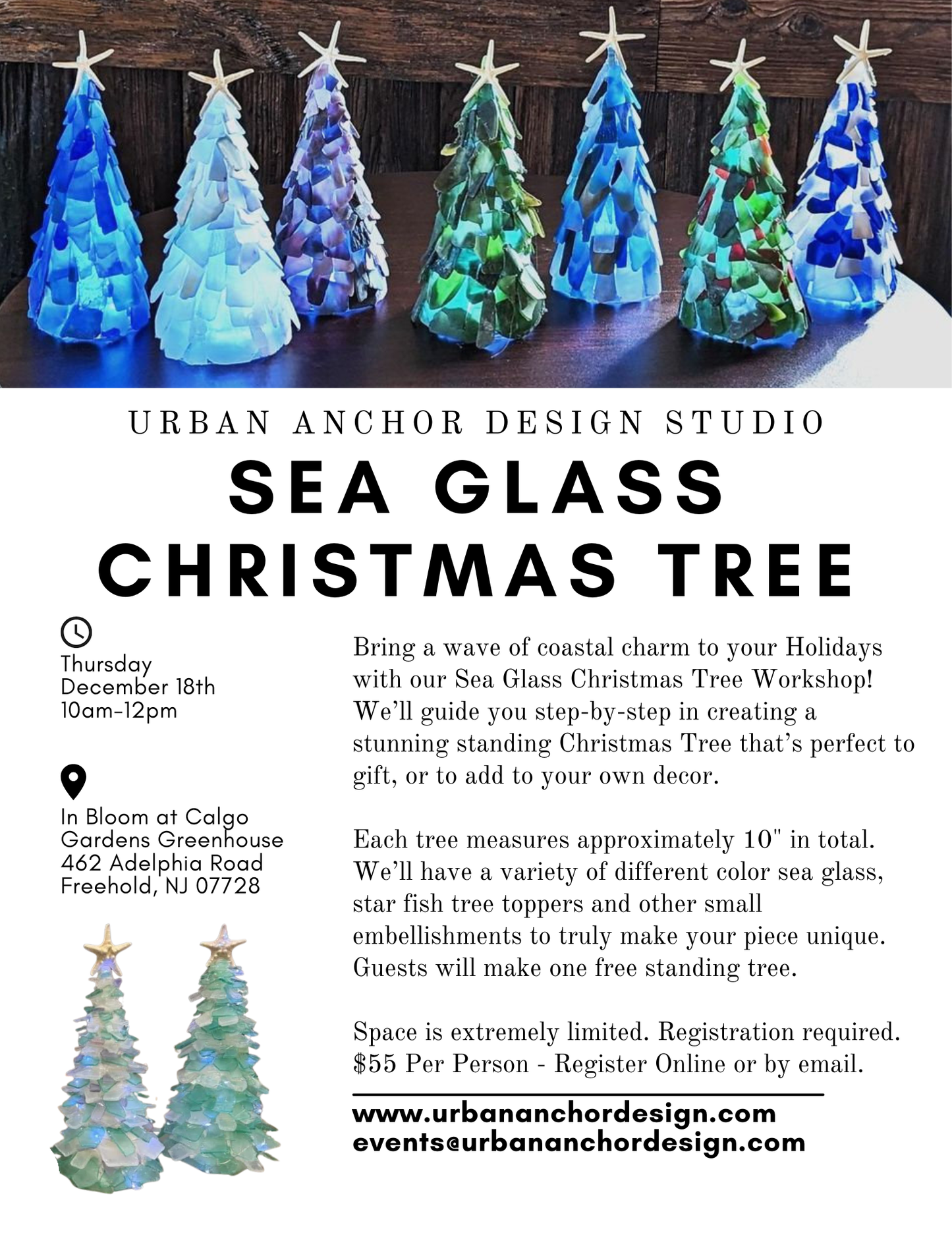 Sea Glass Christmas Tree Workshop - December 18, 2025 10am